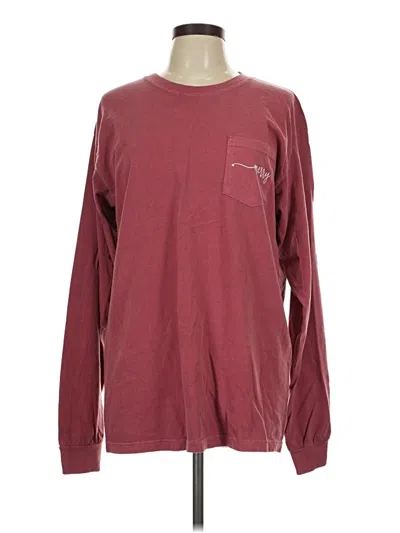 Pre-owned Comfort Colors Long Sleeve T-shirt In Burgundy