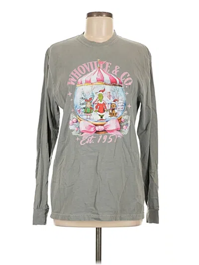 Pre-owned Comfort Colors Long Sleeve T-shirt In Gray