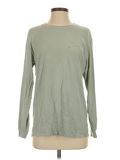Pre-owned Comfort Colors Long Sleeve T-shirt In Green