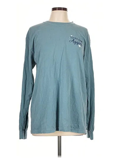 Pre-owned Comfort Colors Long Sleeve T-shirt In Teal