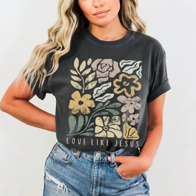 Comfort Colors Love Like Jesus Tees In Multi In Blue