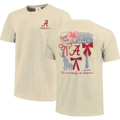 Comfort Colors Natural Alabama Crimson Tide Coquette T-shirt In Neutral