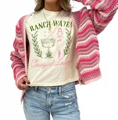 Comfort Colors Ranch Water Boxy Crop Tee In Pink Cowgirl In Multi