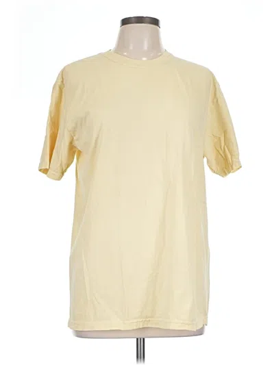 Pre-owned Comfort Colors Short Sleeve Top Yellow Crew Neck Tops
