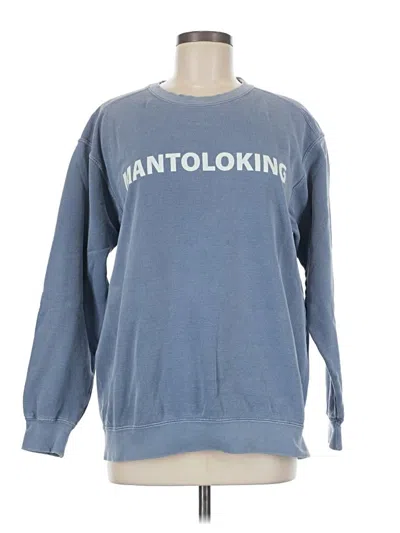 Pre-owned Comfort Colors Sweatshirt In Blue