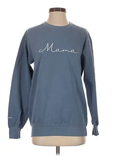 Pre-owned Comfort Colors Sweatshirt In Blue