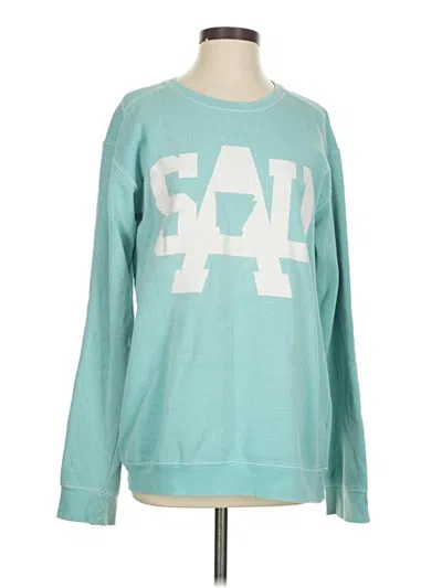 Pre-owned Comfort Colors Sweatshirt In Teal