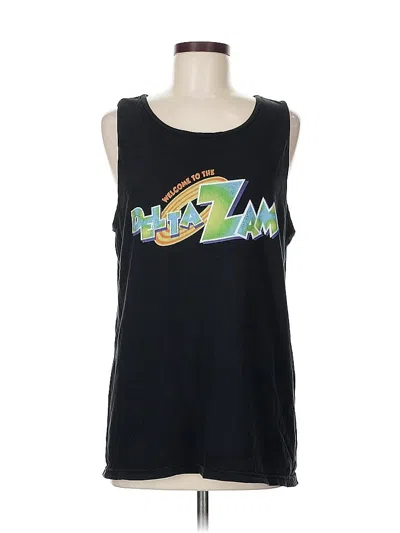 Pre-owned Comfort Colors Tank Top Black Halter Neckline Tops