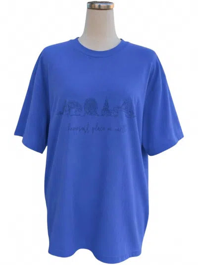 Comfort Colors Women's Happiest Place On Earth Tee In Flo Blue