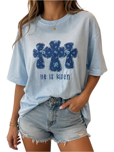 Comfort Colors Women's He Is Risen Tee In Light Blue