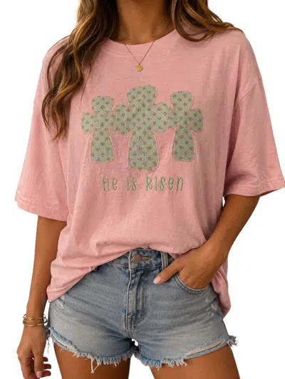 Comfort Colors Women's He Is Risen Tee In Light Pink