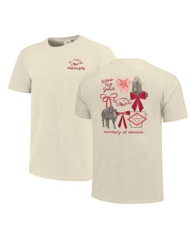 Comfort Colors Women's Natural Arkansas Razorbacks Coquette T-shirt