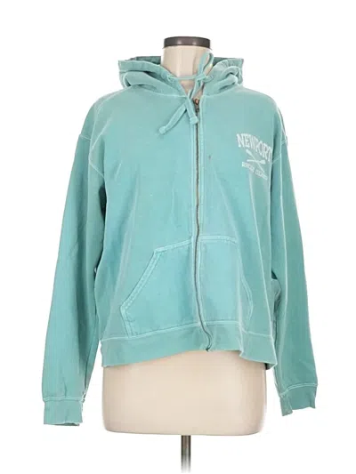 Pre-owned Comfort Colors Zip Up Hoodie In Blue