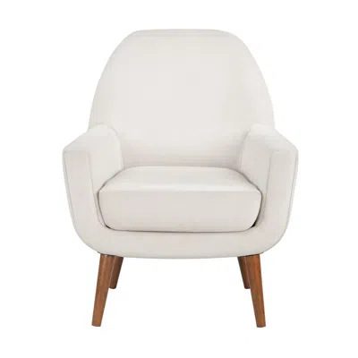 Comfort Pointe Accera Mid-century Sea Oat Velvet Arm Chair In Neutral