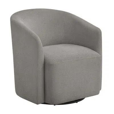Comfort Pointe Amhurst Grey Swivel Barrel Chair In Gray
