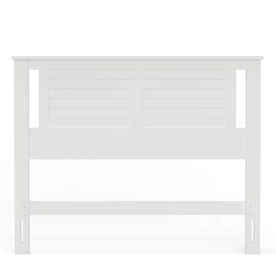 Comfort Pointe Amilly Solid Wood Full Headboard With Horizontal Scoring In White