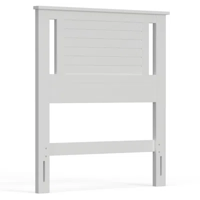 Comfort Pointe Amilly Solid Wood Twin Headboard With Horizontal Scoring In White