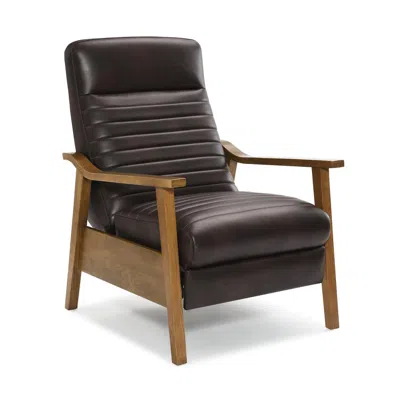 Comfort Pointe Arthur Wood Arm Push Back Recliner - Burnished Brown