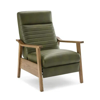 Comfort Pointe Arthur Wood Arm Push Back Recliner - Fern Green