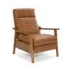 Comfort Pointe Arthur Wood Arm Push Back Recliner - Saddle Brown In Brown