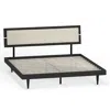 Comfort Pointe Benoni King Wooden Bed With Taupe Cushion Black In White