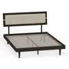 Comfort Pointe Benoni Queen Wooden Bed With Taupe Cushion Walnut