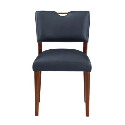 Comfort Pointe Bonito Midnight Blue Faux Leather Dining Chair - Set Of 2