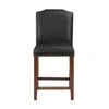 Comfort Pointe Bristol Stationary Brown Faux Leather Counter Stool With Nail Heads