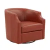 Comfort Pointe Caramel Top Grain Leather Swivel Glider Barrel Chair