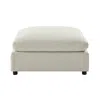 Comfort Pointe Casella Beige Fabric Ottoman In White