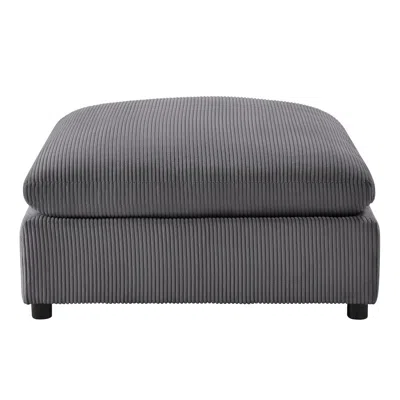 Comfort Pointe Casella Charcoal Corduroy Ottoman