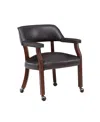 Comfort Pointe Cavett Caster Game Chair In Dark Brown