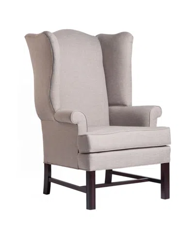 Comfort Pointe Chippendale Wing Chair In Light Beige