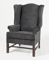 Comfort Pointe Chippendale Wing Chair In Medium Gray