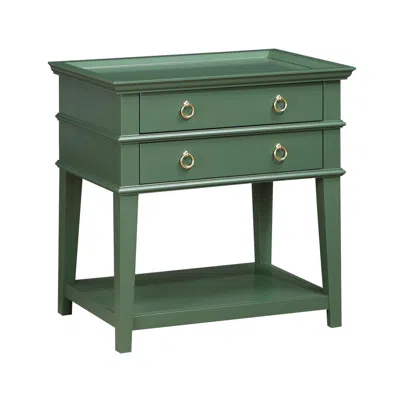 Comfort Pointe Clara Vintage Green 2-drawer Tray Top Nightstand