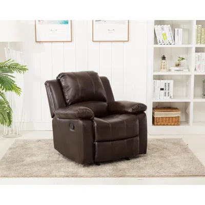 Comfort Pointe Clifton Burnished Brown Leather Gel Glider Rocker Recliner