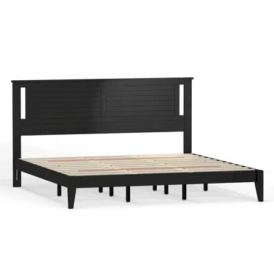 Comfort Pointe Cordova Solid Wood King Platform Bed In Black
