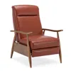 Comfort Pointe Fairview Leather Wood Arm Push Back Recliner - Caramel In Brown