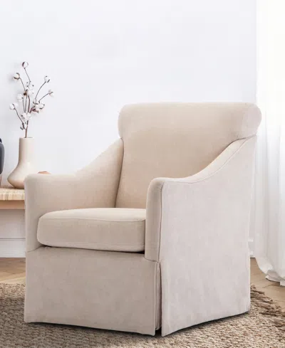 Comfort Pointe Georgia Skirted Swivel Chair In Open White