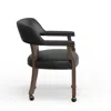 Comfort Pointe Georgio Dining And Game Chair In Walnut With Black Faux Leather In Black