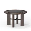 Comfort Pointe Georgio Dining And Game Table In Walnut Finish With Black Faux Leather Insert In Brown
