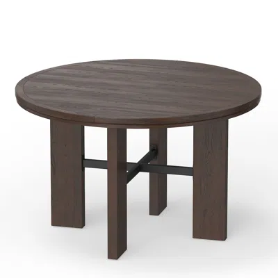 Comfort Pointe Georgio Dining And Game Table In Walnut Finish With Saddle Faux Leather Insert