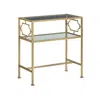 Comfort Pointe Gretna Rectangular Antique Gold Metal And Glass Accent Table