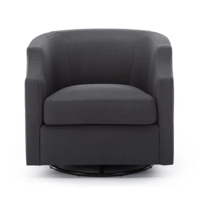 Comfort Pointe Infinity Ashen Grey Swivel Glider Barrel Chair In Gray