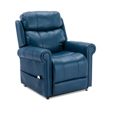 Comfort Pointe Langdon Navy Blue Leather Gel Lift Chair With Massage