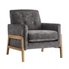 Comfort Pointe Macon Wood Arm Tufted Back Accent Chair - Coal