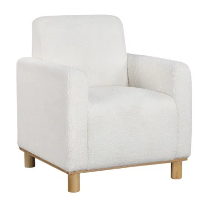 Comfort Pointe Maizie White Boucle Fabric Arm Chair
