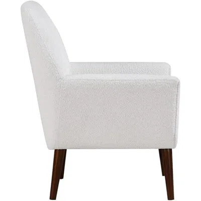 Comfort Pointe Polaris Mid-century Boucle Arm Chair In White