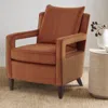 Comfort Pointe Questa Burnt Orange Velvet Accent Arm Chair