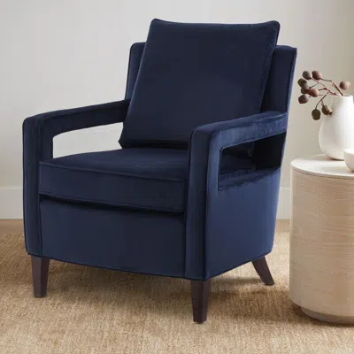 Comfort Pointe Questa Navy Blue Velvet Accent Arm Chair